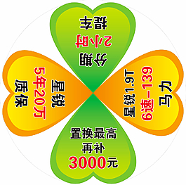四叶草型车身贴