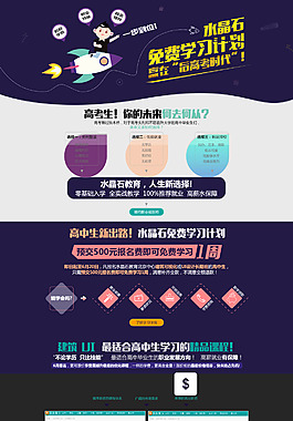 高考活动营销专题页模板PSD素材