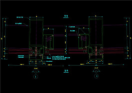幕墙开启扇横剖节点图CAD图纸
