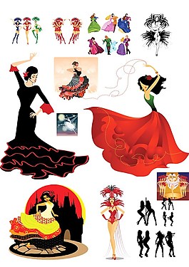 跳舞女郎卡通素材