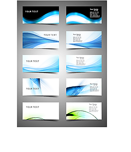 蓝白简约商务名片