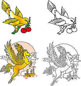 创意小鸟叼食物