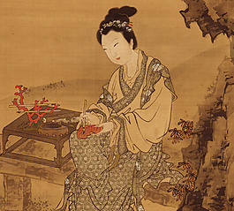 美女水墨画