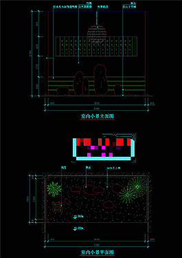 室内小景平面图CAD建筑图纸