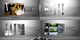 简单的卡片翻转特效AE模板