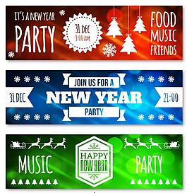 圣诞节三色矢量banner背景