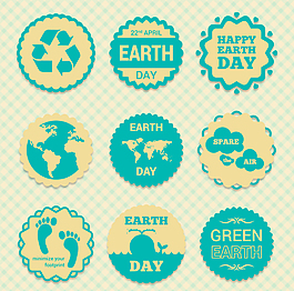 绿色地球日标签