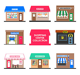 彩色商铺设计矢量素材下载