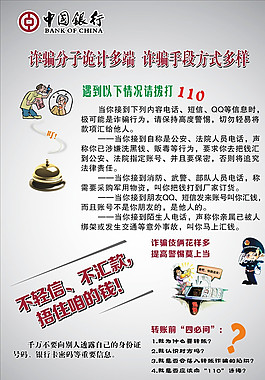 中国银行电讯诈骗图片