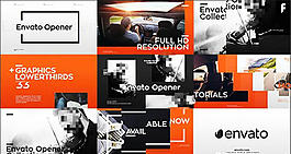 现代开场动画字幕条包装动画AE模板