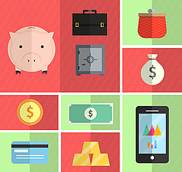 货币元素图标矢量素材