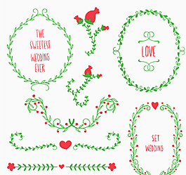 婚礼花边花环图片