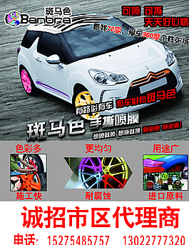 斑马色 汽车手撕喷漆 图片