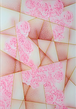 粉色3D立体雕刻玫瑰