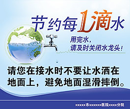医院厕所节约用水宣传标语图片psd