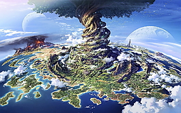 树木风景背景效果图