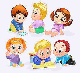 卡通纯真孩童矢量素材