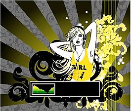 欧美风格人物剪影 矢量EPS_151