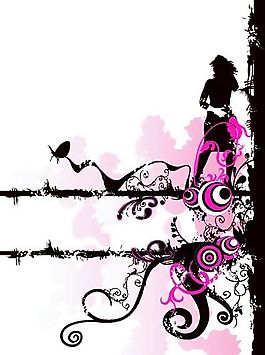 欧美风格人物剪影 矢量EPS_124