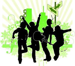 欧美风格人物剪影 矢量EPS_041