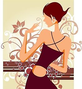 欧美风格人物剪影 矢量EPS_037