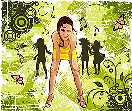 欧美风格人物剪影 矢量EPS_036