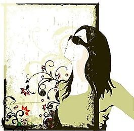 欧美风格人物剪影 矢量EPS_030