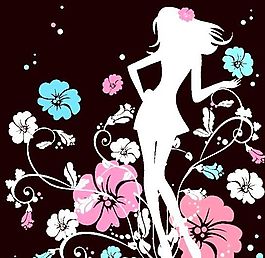 欧美风格人物剪影 矢量EPS_016