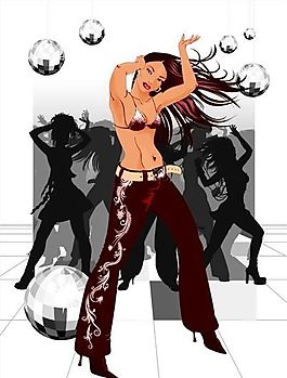 欧美风格人物剪影 矢量EPS_007