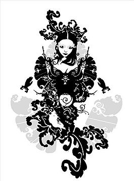 欧美风格人物剪影 矢量EPS_004