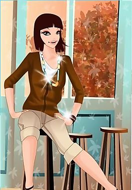 时尚女性 矢量人物 AI_35