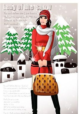 时尚女性 节日装扮 矢量人物 AI_61