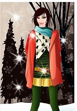 时尚女性 节日装扮 矢量人物 AI_39