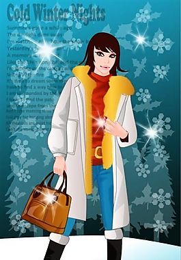 时尚女性 节日装扮 矢量人物 AI_29