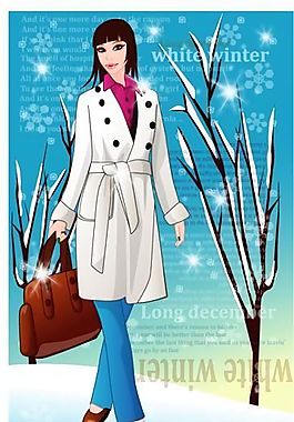 时尚女性 节日装扮 矢量人物 AI_27