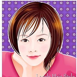 时尚女性 发型 矢量人物 AI_08