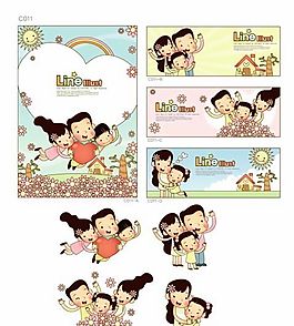 欢乐家庭 家庭生活 矢量 AI_068