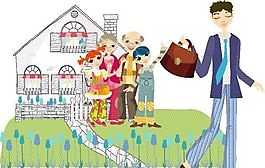 欢乐家庭 家庭生活 矢量 EPS_162