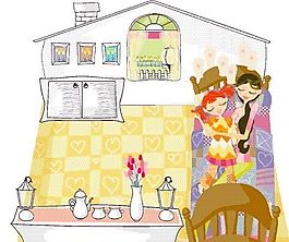 欢乐家庭 家庭生活 矢量 EPS_138