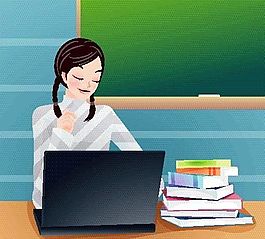 女性 学习生活 矢量 EPS格式 013
