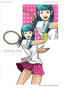 矢量网球少女素材