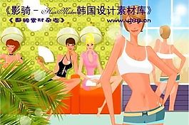 美女时尚生活  矢量人物 AI_0277