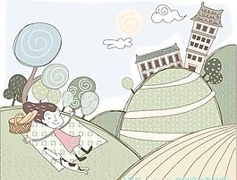 简单生活插画  矢量人物 AI_0062
