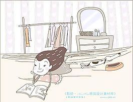 简单生活插画  矢量人物 AI_0053