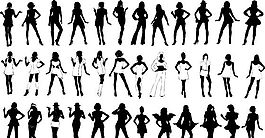 性感女孩剪影 矢量 EPS