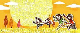 卡通儿童插画 矢量漫画儿童_740
