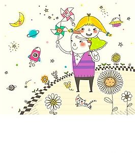 漫画儿童 卡通儿童 矢量 AI格式_1789