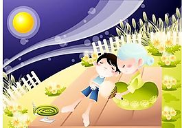漫画儿童 卡通儿童 矢量 AI格式_0663