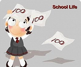 漫画儿童 卡通儿童 学校生活 矢量 EPS格式 110