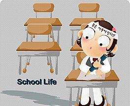 漫画儿童 卡通儿童 学校生活 矢量 EPS格式 108